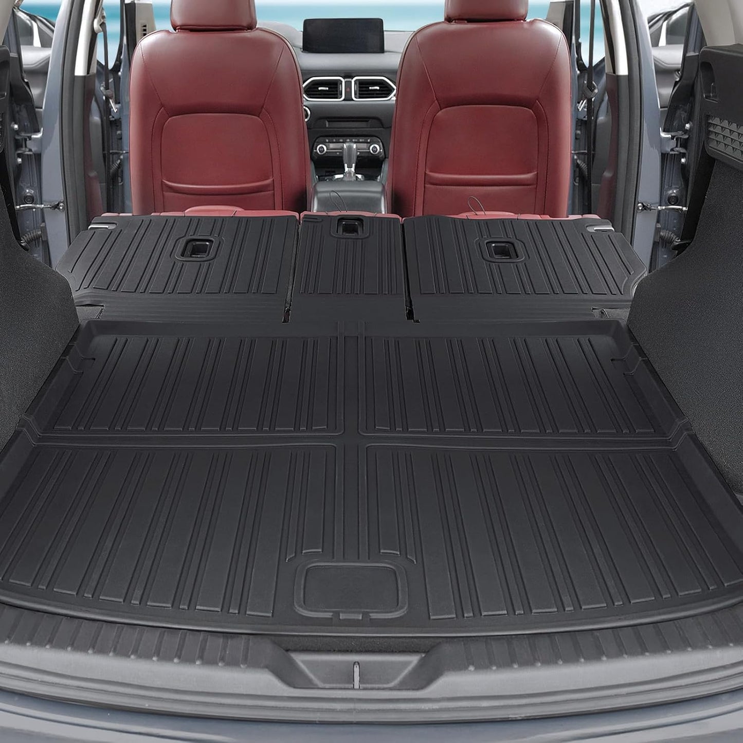 Floor Mats for Mazda CX-5 2017-2025, All Weather Floor Mats Trunk Cargo Liner with Backrest Protectors and Door Sill Guards Accessories, Full Coverage Set