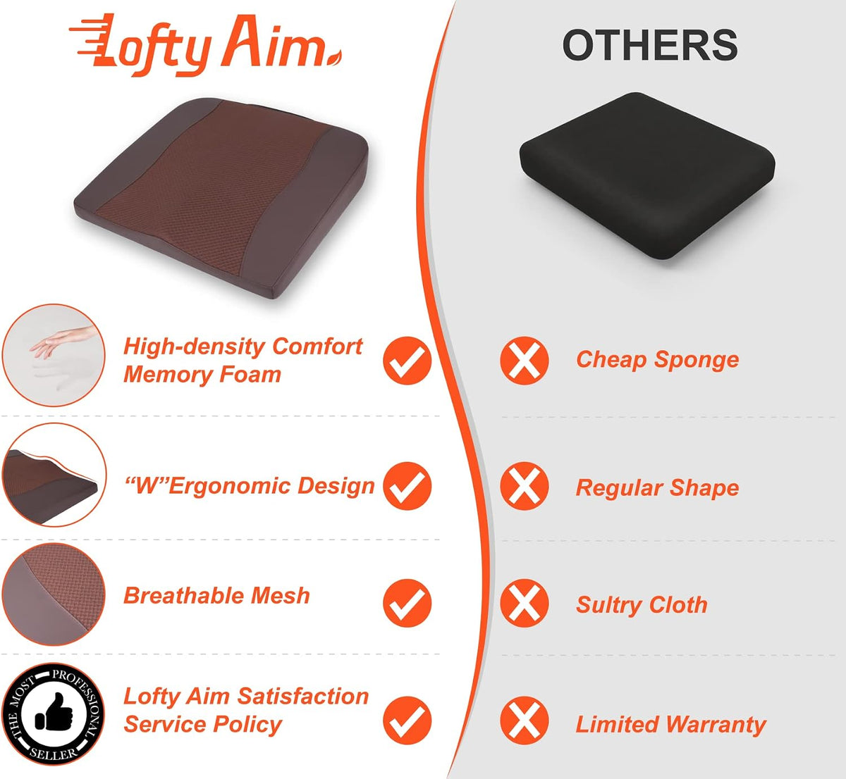 Lofty Aim Car Seat Cushion, Memory Foam Car Seat Cushions for Long Driving
