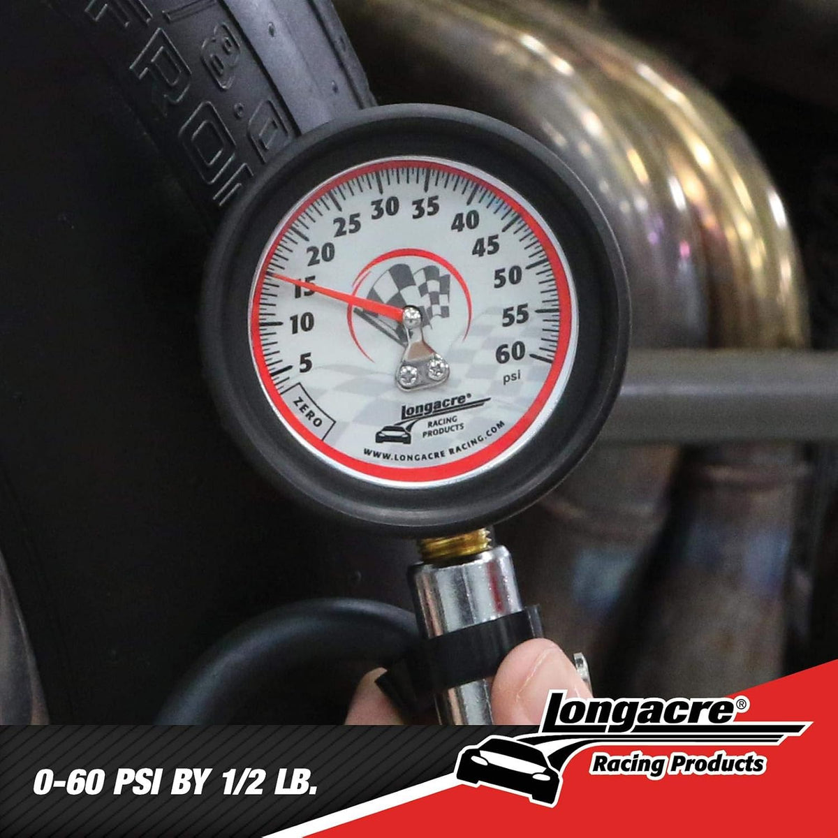 Longacre 52-52009 Deluxe 2-1/2 GID Quick Fill Gauge 0-60 psi