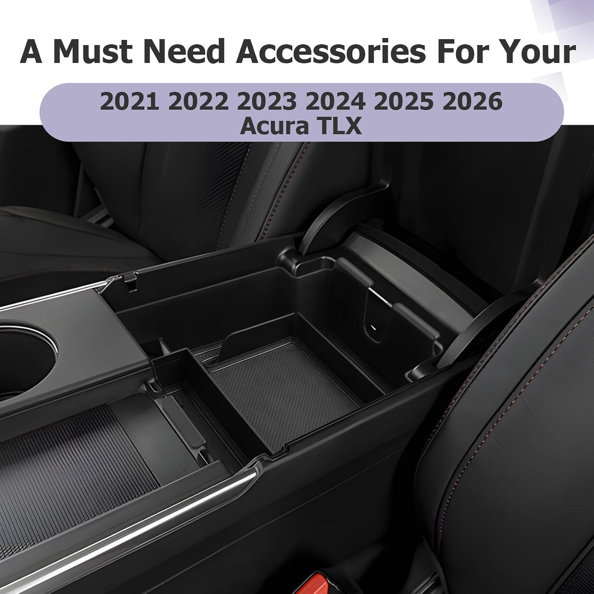LUWU 2025 A cura TLX Center Console Organizer for 2021 2022 2023 2024 2025 A cura TLX Accessories Armrest Console Storage Box Insert Tray ABS Material Black