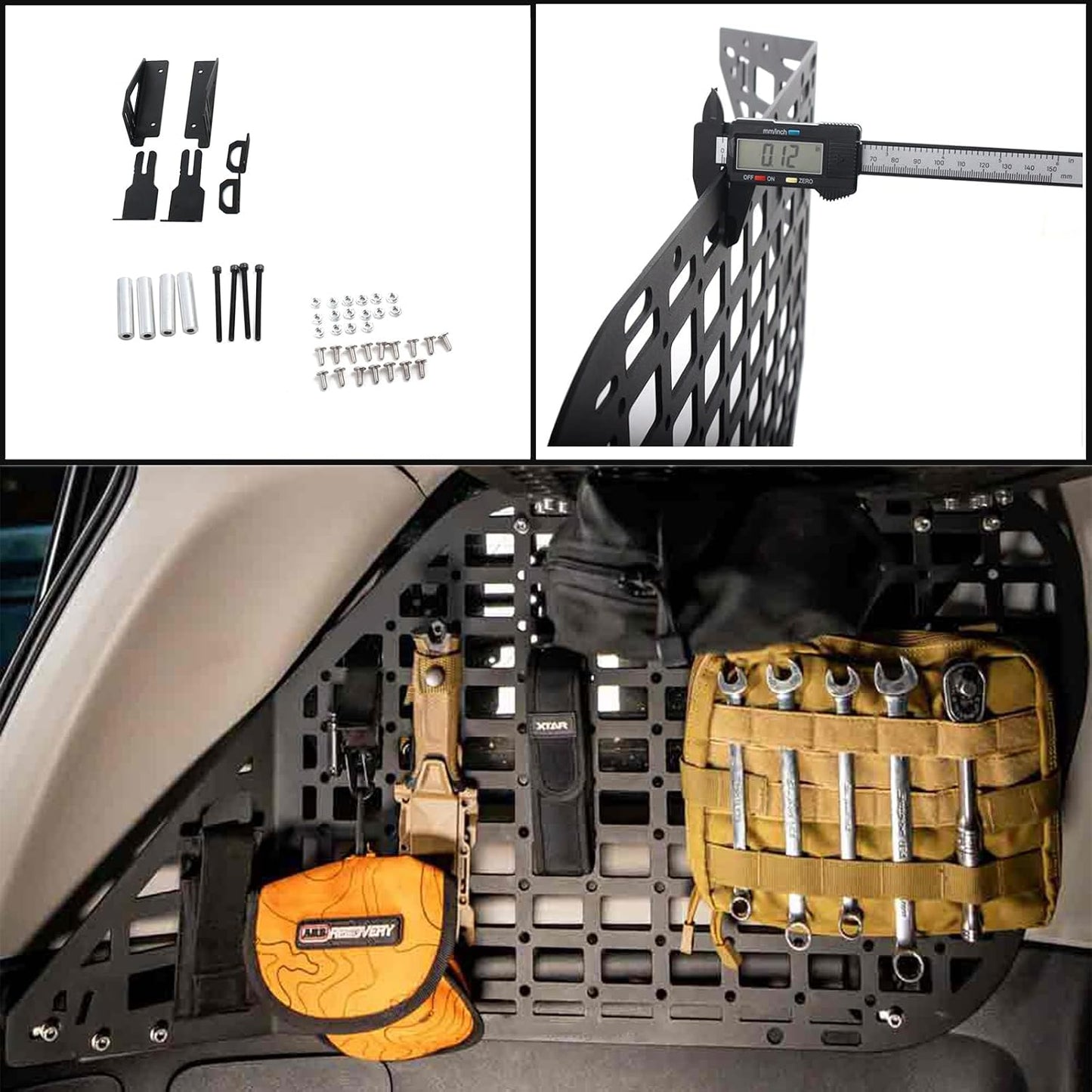 Rear Window Molle Panel Interior Cargo Rack for 2010-2024 Toyota 4Runner | Stainless Steel Material,Modular Storage Panel System,Fits 5th Generation 4Runner,No Drilling Required