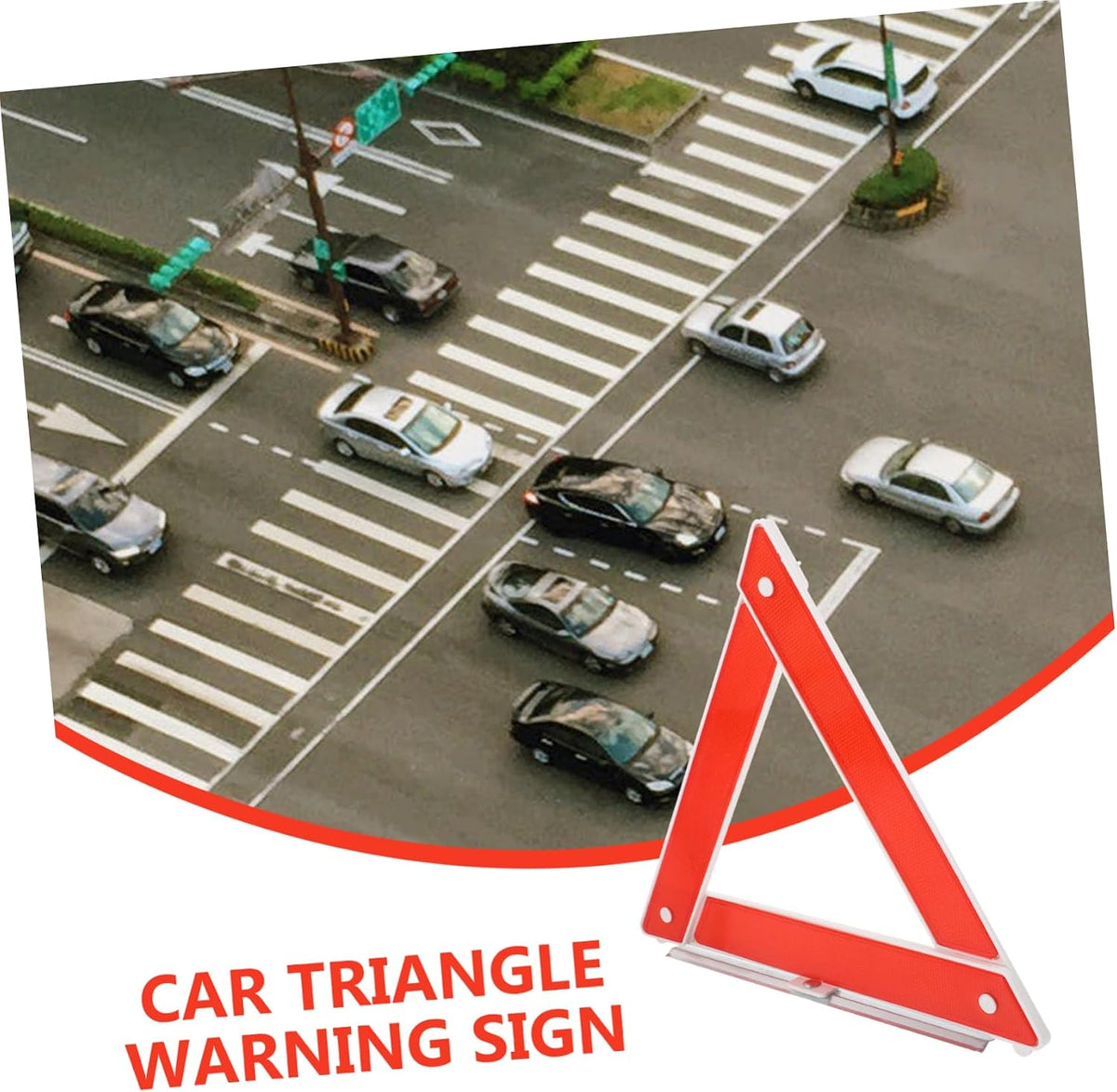 ERINGOGO Red Triangular Warning Sign for Roadside Parking, Easy Setup
