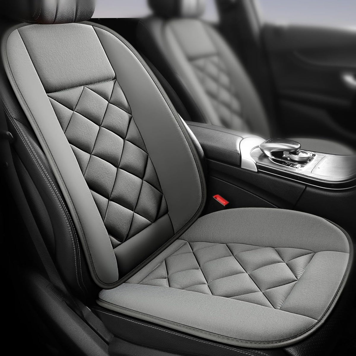 Car Seat Cushion with Back Support Pillow, Car Seat Cushion for Long Driving, Breathable Car Seat Protector, 1.2'' Thick Memory Foam Design for Pain Relief, Seat Pad for Car SUV Truck (Black)