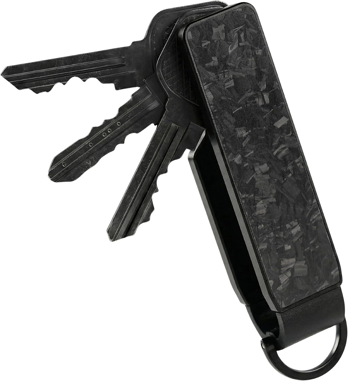 Compact Metallic Aluminum Key Organizer holder Keychain with Pocket Clip.
