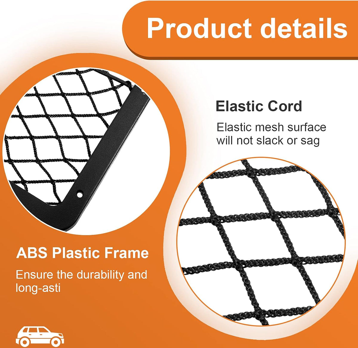 Frienda 4 Pcs Bungee Net Pocket Framed Mesh Car Boat RV,14 X 7.3 Inch