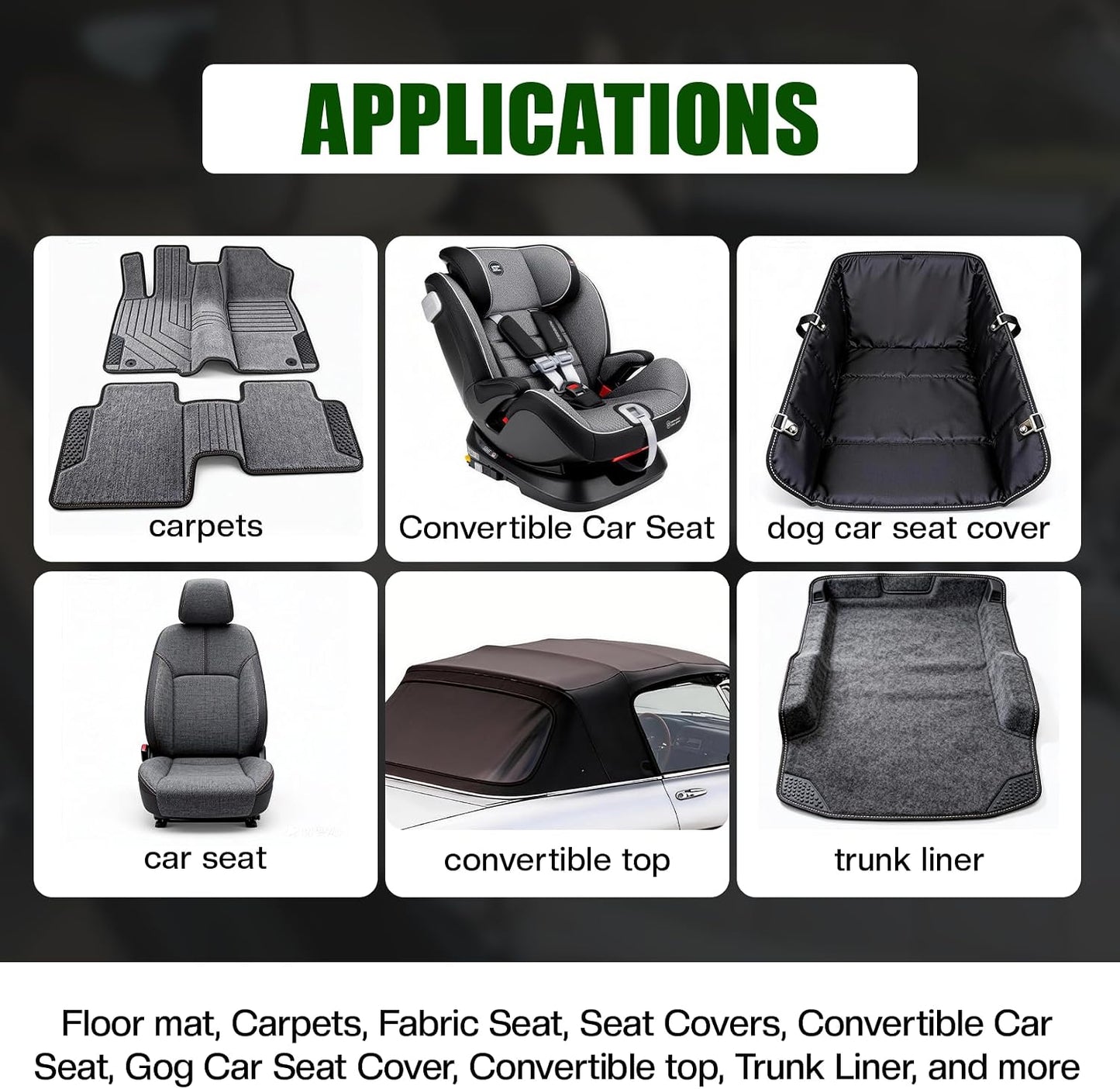 Car Fabric Protector Spray: Waterproof & Stain Repellent for Auto Seat Carpet Upholstery Floor Mats, Interior Shield Protection, 12.8 oz