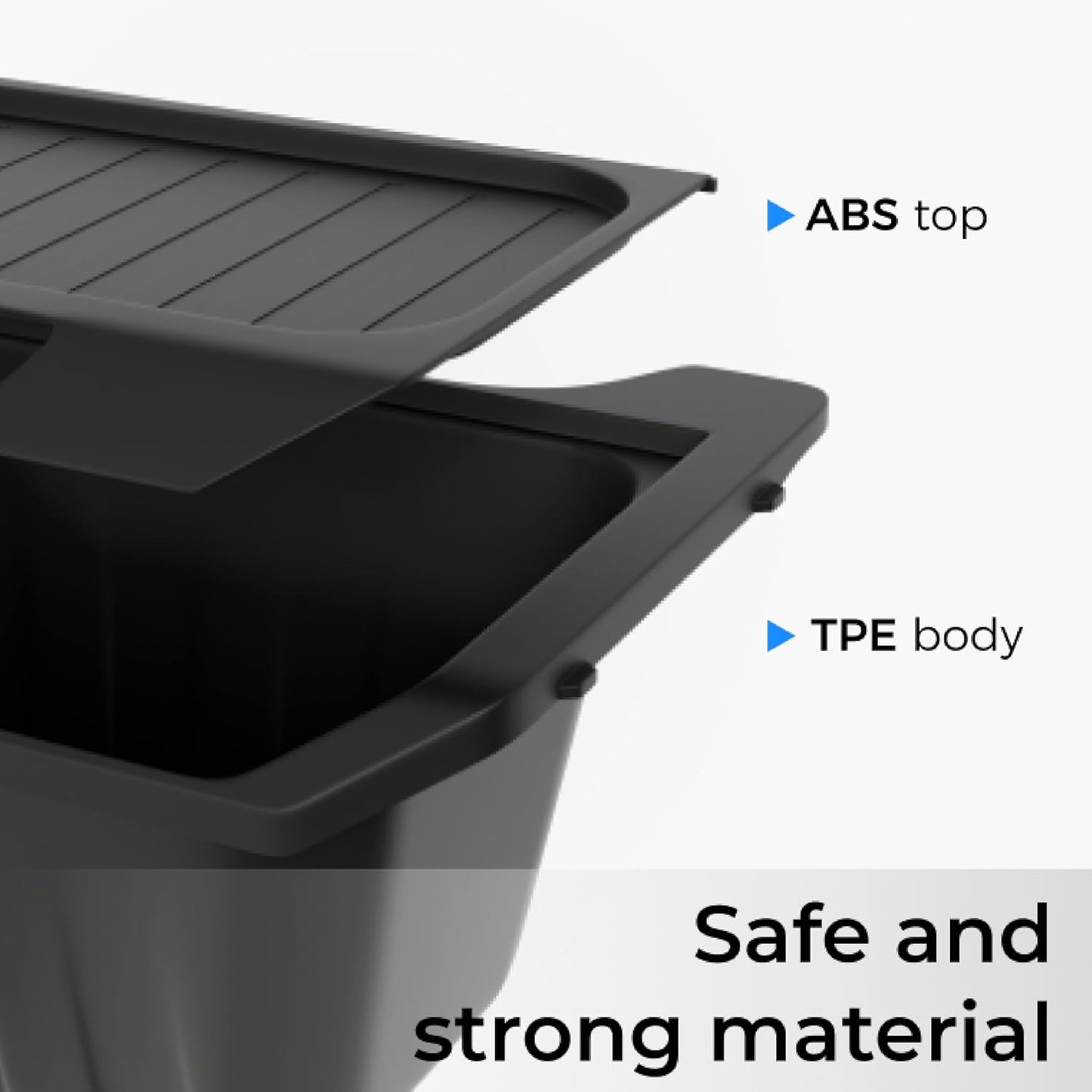 Rear Center Console Organizer for Tesla Model Y, 2024 Upgraded Anti-Slip Lid Cover, Car Trash Can for Tesla Model Y Accessories