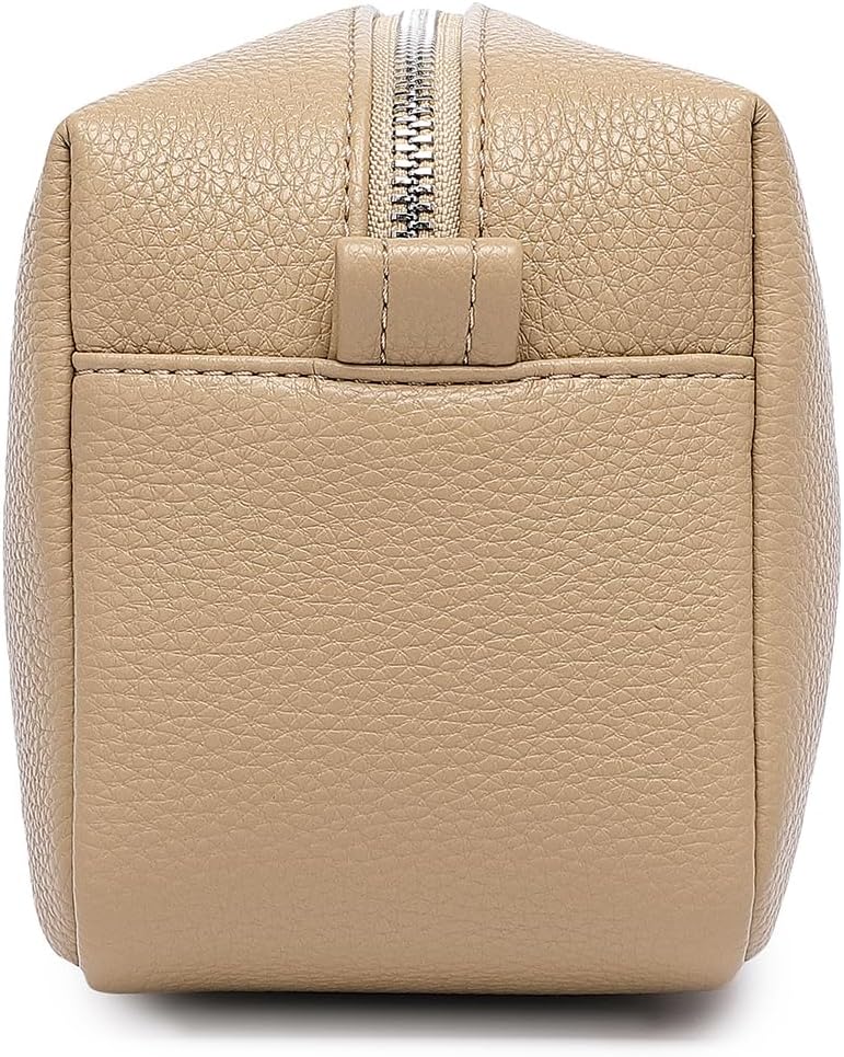 Travel Makeup Bag, Ring Clasp Wristlet Organizer (Sandy)
