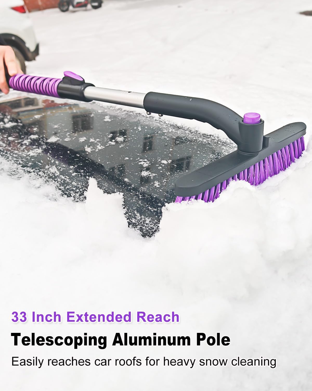 HEEYA Ice Scraper with 12.6 Inch Large Brush Head, Snow Brush for Car