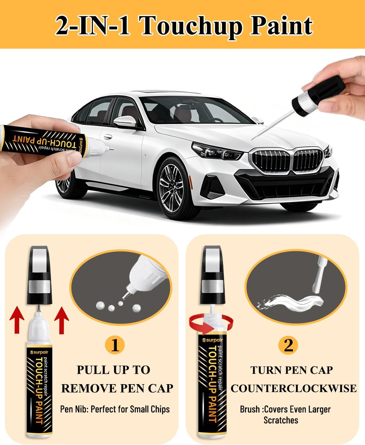 Eminent White Pearl 085 Touch up Paint for Lexus Car Scratch Remover Pen