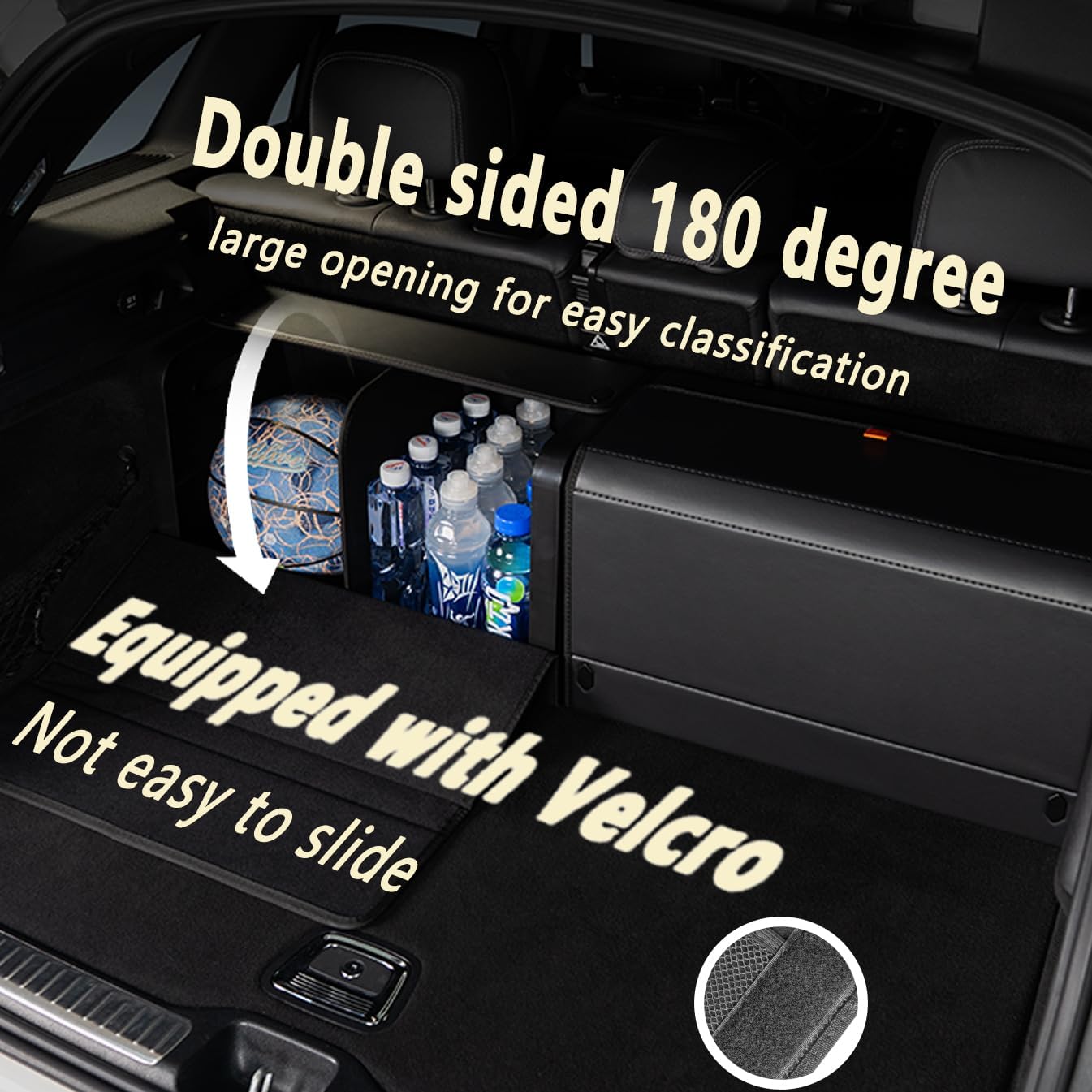 GMQ Trunk Organizers for Car,Car Organizers and Storage for SUV,Magnetic Lid with Collapsible Storage, Large Capacity for SUV, Truck, MPV (L-21.5×13×12.5 IN)