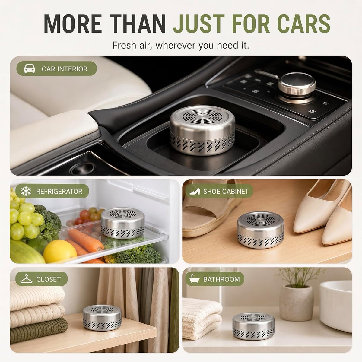 Car Deodorizer – Lasts 10 Years, Odor Eliminator Air Purifier Destroys VOCs & Smoke – Powerful for Fridge, Closets, RVs, Pets, Bathroom & Basement – Better Than Charcoal, Ozone & Baking Soda