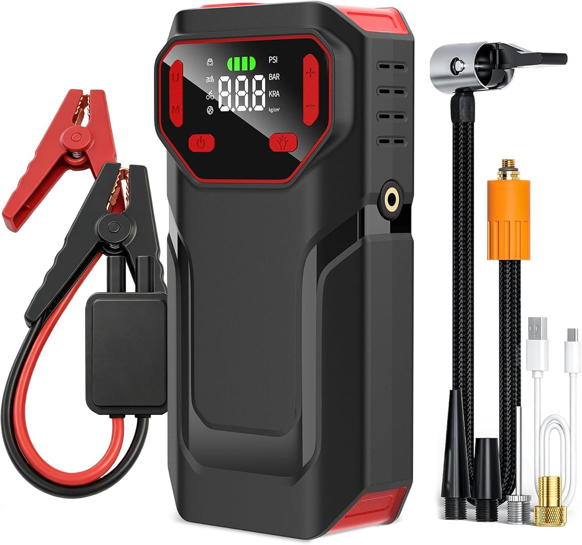 Car Jump Starter 2000A with Air Compressor