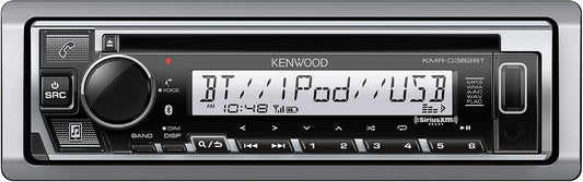 KENWOOD KMR-D382BT (50W x 4Ch) Single Din Car/Marine Stereo Head Unit with Bluetooth, Hands-Free Calling, CD Player, USB, AM/FM Radio, SiriusXM Ready, All-Weather in-Dash Boat & Car Audio Receiver
