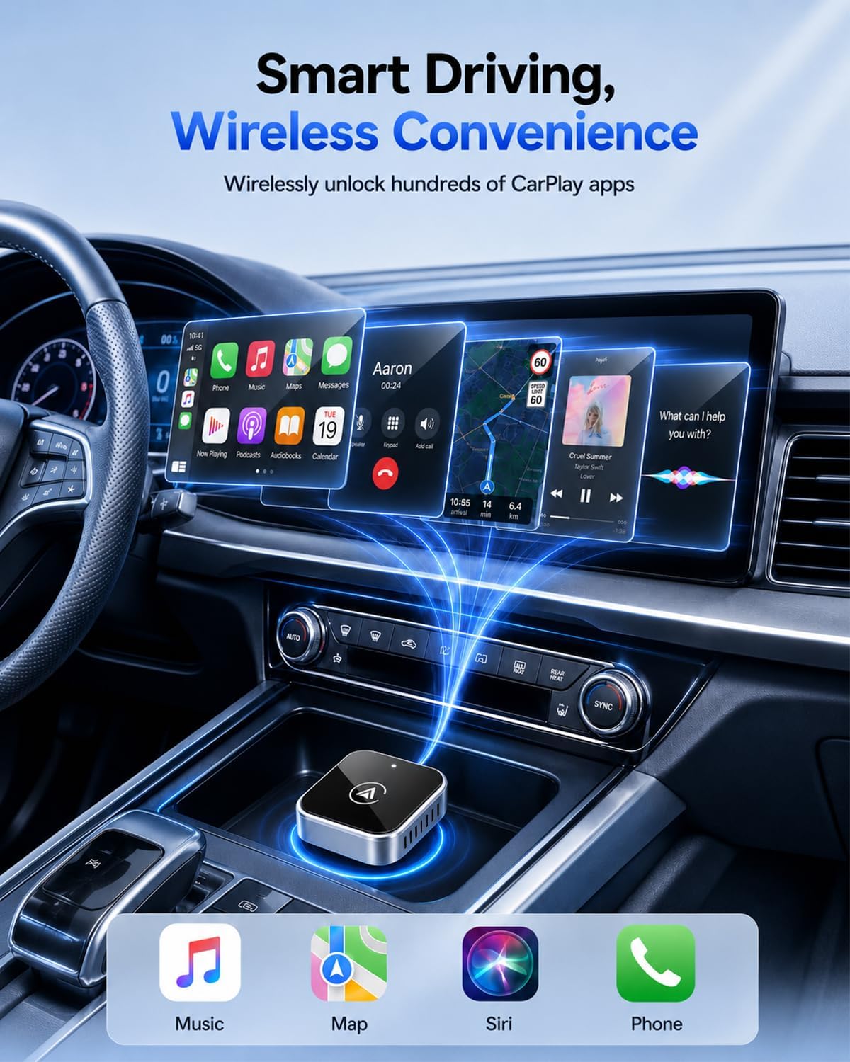 Wireless CarPlay Adapter, 2026 Upgraded Wired to Wireless CarPlay