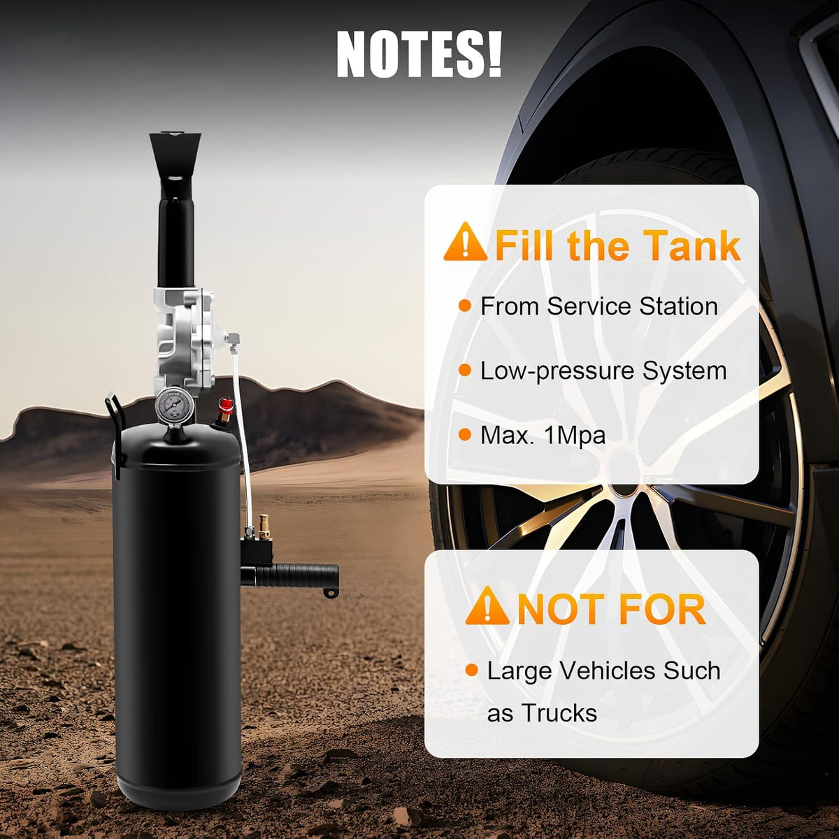 8L Tyre Inflator Pump, Portable Air Tire Pressure Seat Inflator Tool 8l Trigger Seat Inflator 2.1 Gallon, Pneumatic Tire Blaster Tool For Tractor Truck Tires Car (Black)