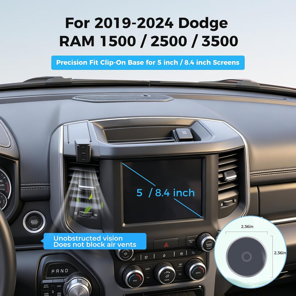 Magnetic Wireless Charger Phone Mount for Magsafe for Dodge Ram