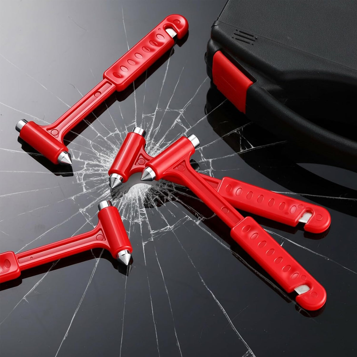 16 Pack Car Safety Hammer, Window Breaker Seatbelt Cutter 2-in-1 Auto Glass Escape Tool for Fleet Trucks Police Firefighter First Responder Family Rescue Traffic Accident Escape