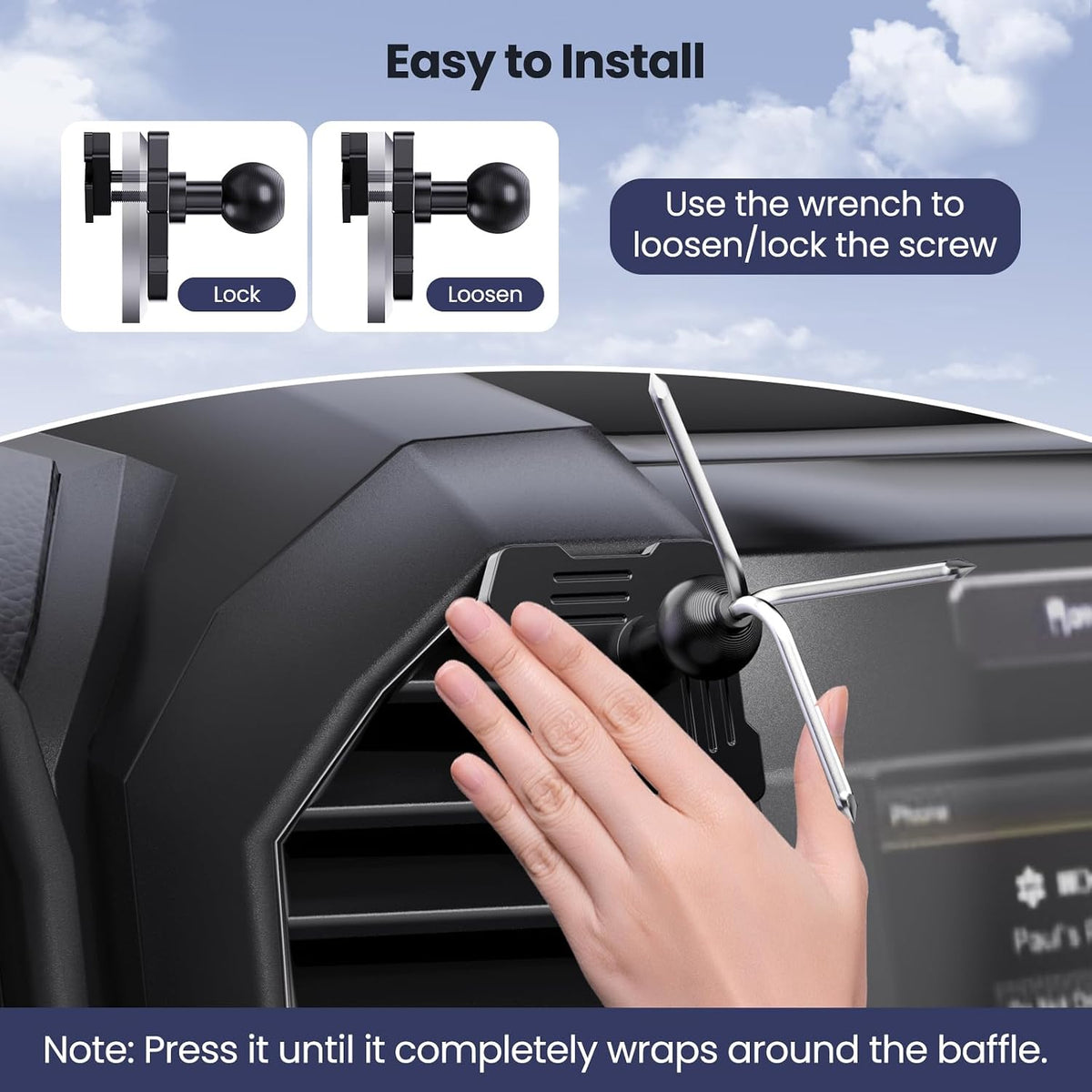 Wireless Charging Vent Magnetic Vent Phone Mount for 2015-2020 Ford F-150