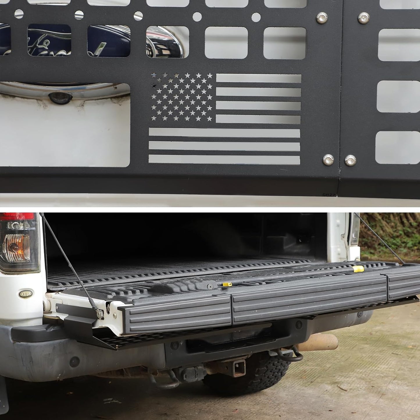 Linskip Tailgate Bed Molle Expansion Panel Compatible with 2004-2014 Ford F150 & F150 SVT Raptor, Rear Gate MOLLE Racks, Cargo Carrier Tool Organizer, Exterior Accessories