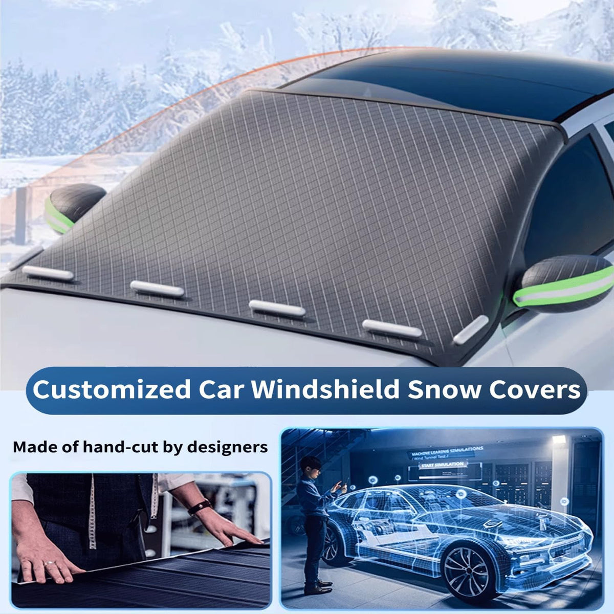 Custom fit for Subaru Windshield Snow Covers, 8 Layers WAaterproof Windproof Protection, Frost Defense, Ice, Snow, Sun, Designed for Subaru Accessories (for Subar-u Crosstrek)
