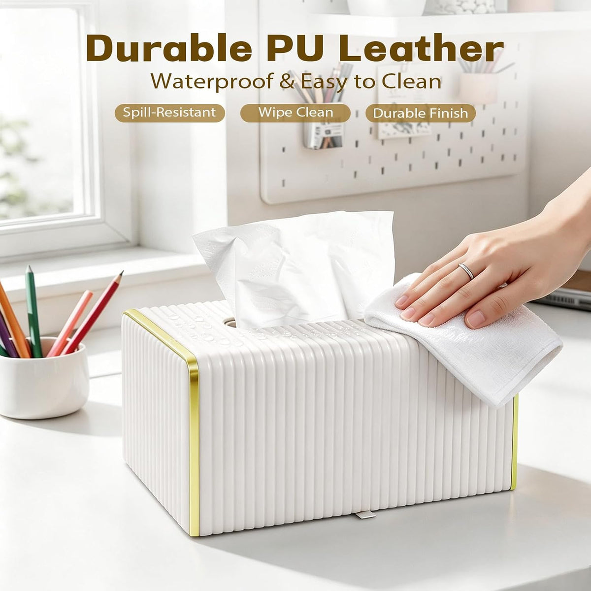 Tissue Box Cover Rectangle,Modern Tissue Box Holder for Home Office Car