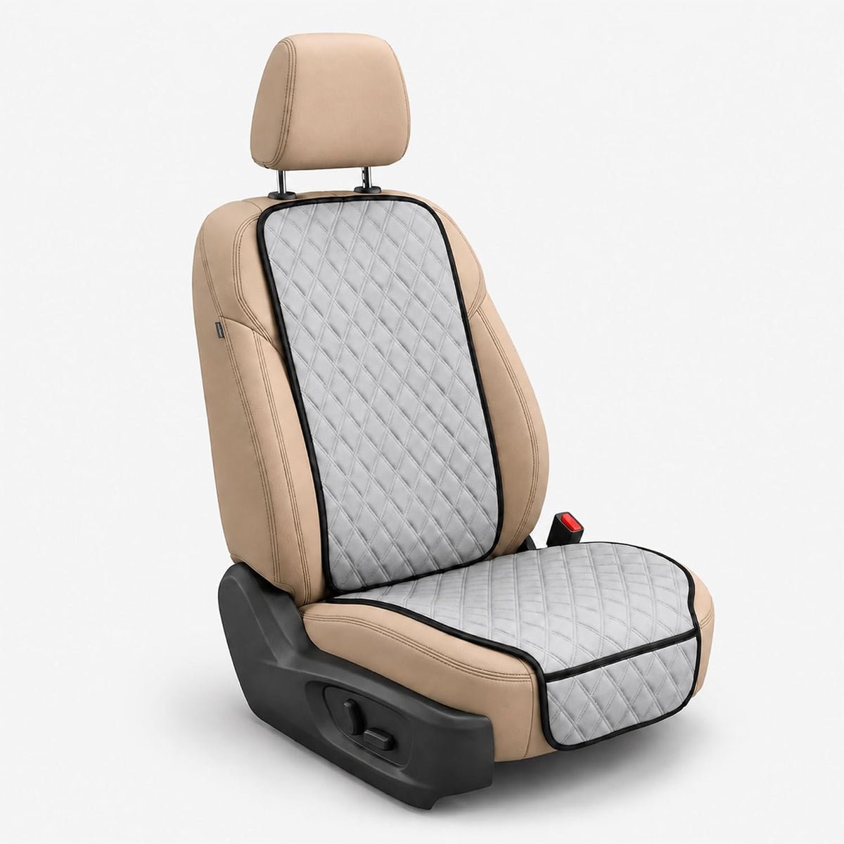 FH Group Car Seat Cushion – Neosupreme Single Front Seat Cover with Front Pockets, Airbag Compatible, Universal Fit Car Seat Cushion for Driver or Passenger Seat, SUV, Truck, Sedan & Van – Gray
