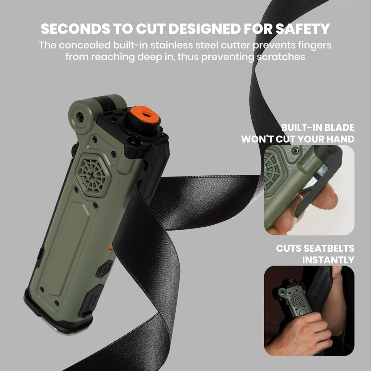 8-in-1 Car Emergency Escape Tool with Window Breaker & Seat Belt Cutter