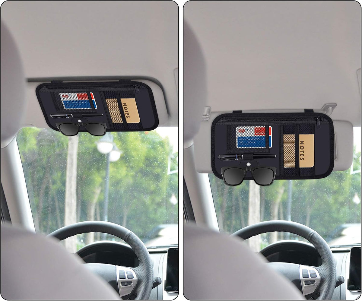 Wisdompro Car Sun Visor Organizer, Registration and Insurance Holder, Black