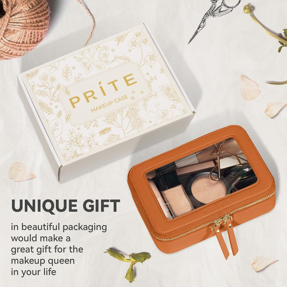 Prite Clear Makeup Bag Travel Cosmetic Organizer Toiletry Case for Women