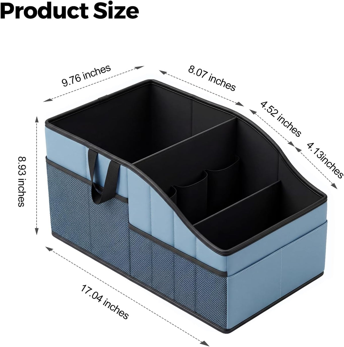 WHHMK Sturdy Leather Car Storage Support Up to 33 LB of Weight, Blue