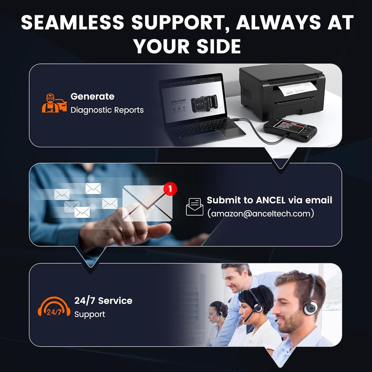ANCEL FX2000 Plus OBD2 Scanner, ABS SRS Scan Tool with Protective Bag