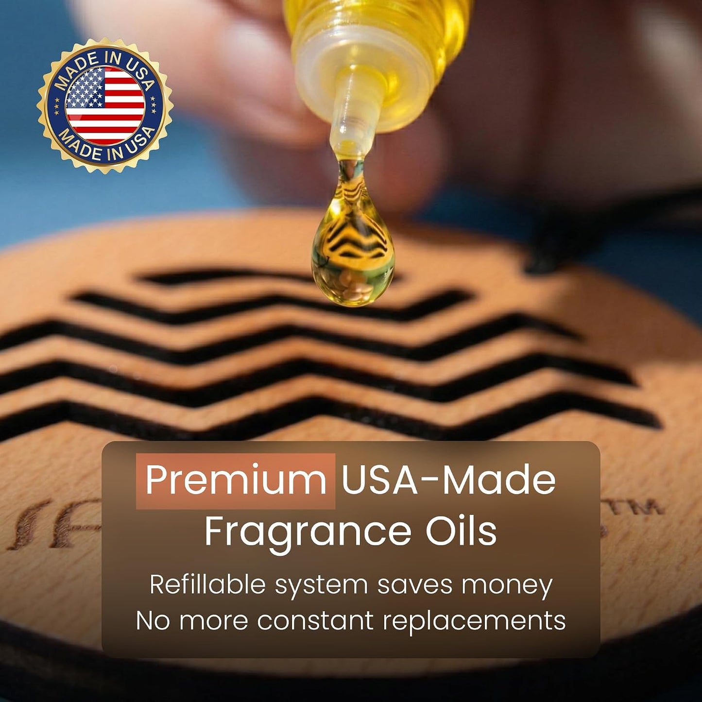 Car Air Freshener, No More Hanging Air Fresheners That Fades Quickly, Control Car Scent & Strength, Refresh Good Smells w/Long Lasting Drops from USA Made Oils Para Carro (Mango Pitaya)