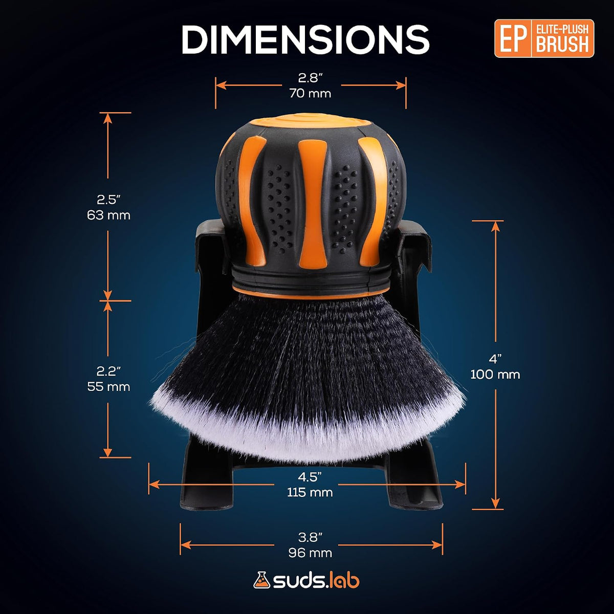 Suds Lab Elite-Plush Detailing Brush with Stand, Ultra-Soft, Scratch-Free