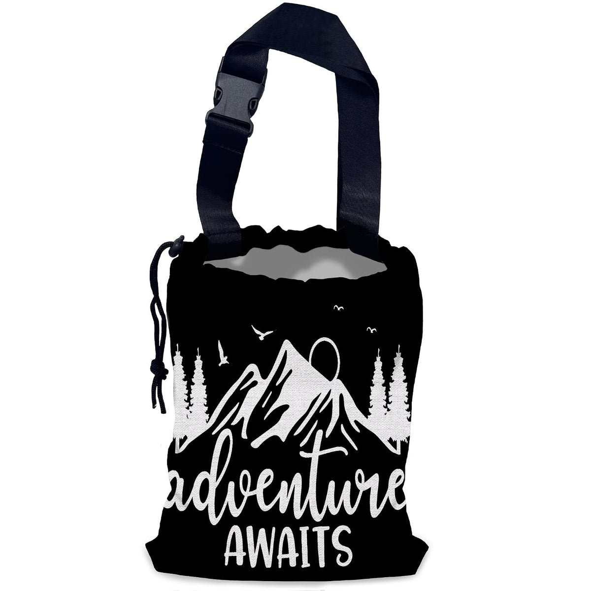 Music Notes Car Garbage Bag,Waterproof Small Car Trash Bag Hanging Back of Seat,Drawstring Hanging Car Trash Bag with Adjustable Buckle for Car Accessories