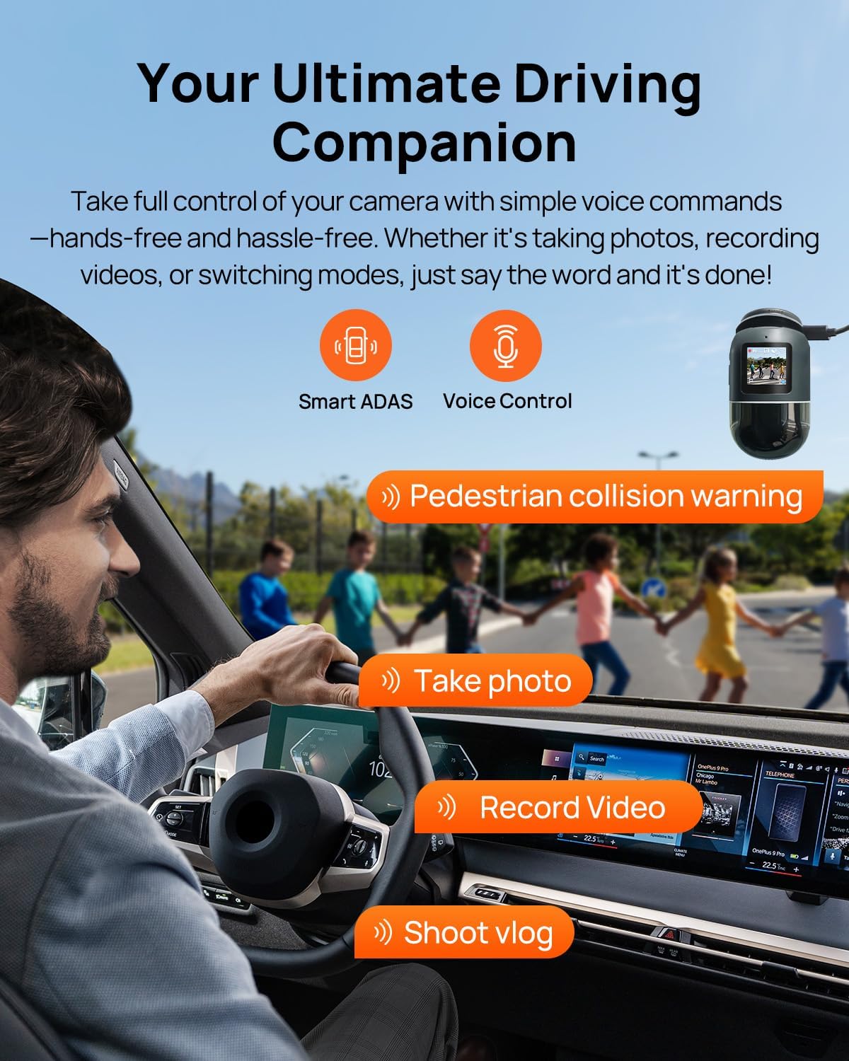 70mai Dual Dash Cam Front and Rear 4K, Car Camera for Cars with Sony IMX678, STARVIS 2 Night Vision, 4G LTE, AI Motion Detection, ADAS, 5GHz Wi-Fi 6, Parking Monitor, Voice Control (4K Omni X800)
