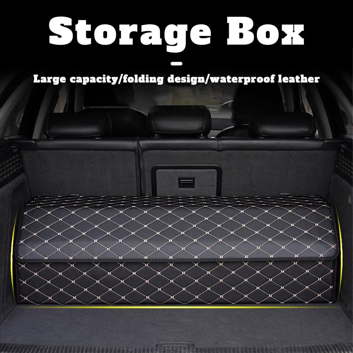 Car Trunk Organizer for Buick Enclave - Custom Fit,4-Layer Cover,Leather,Large Space Outdoor Trunk Organizer,All-Season Use for Buick Enclave 2008-2017