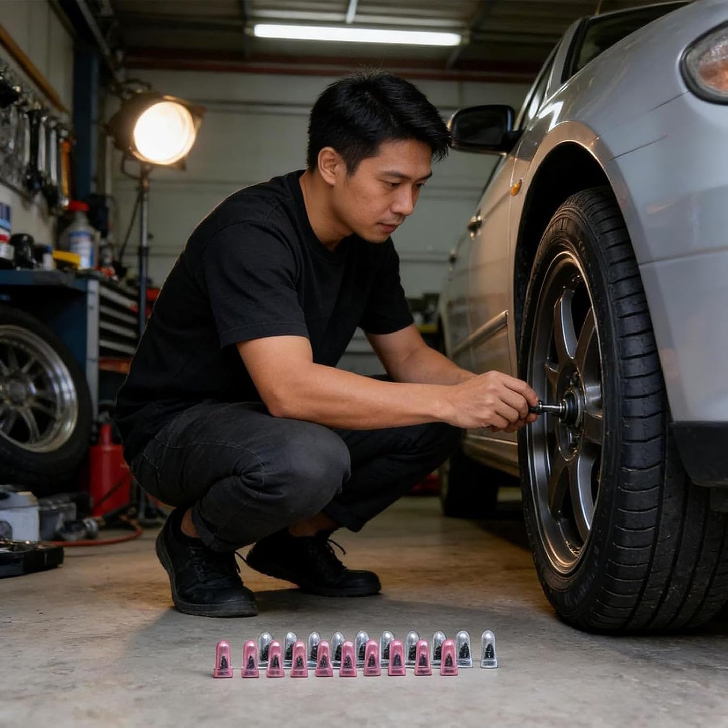 100 PCS Tire Repair Kit, Tire Repair Screws with 2 Sizes, Vacuum Tire Repair Rubber Nail, Screwdriver&Storage Box, Fast Self-Service Tool for Car, Truck, Motorcycle, Tire Puncture Repair (100Pcs)