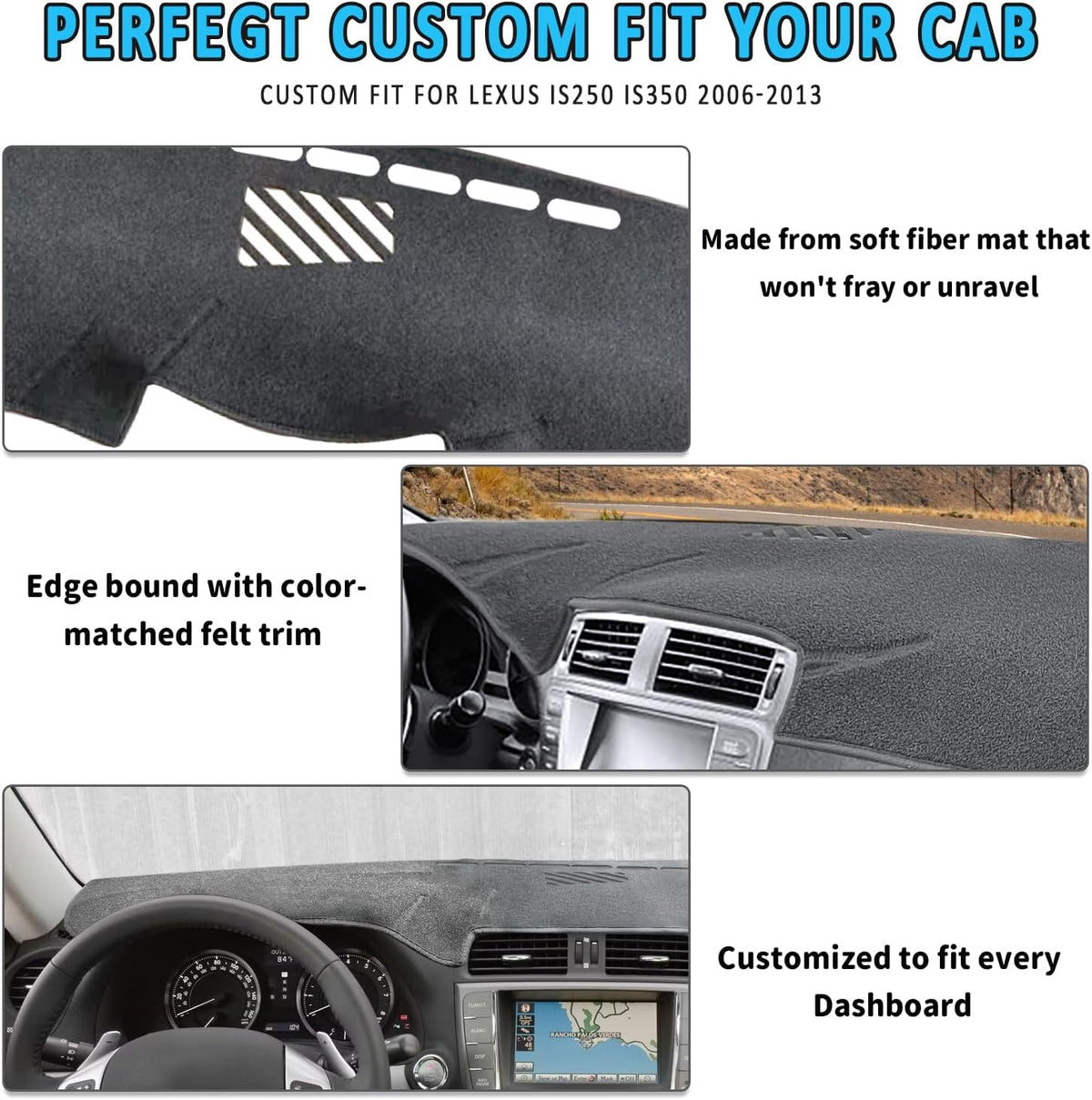 Dash Cover for Lexus IS250 IS350 2013 2012 2011 2010 2009 2008 2007 2006