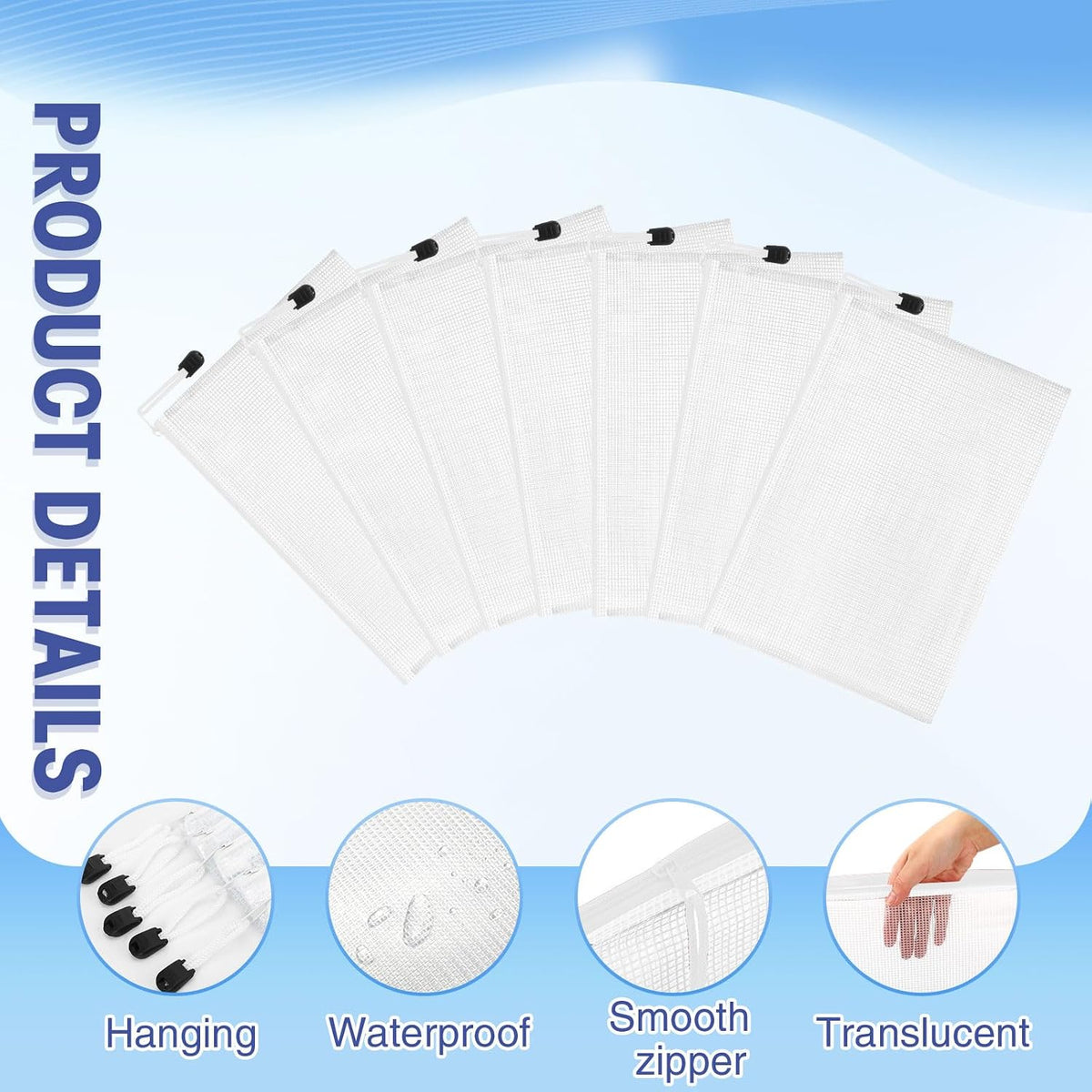 Jetec 32 Mesh Zipper Bags Bikini, White, 9 x 7 Inch, 32 Pcs