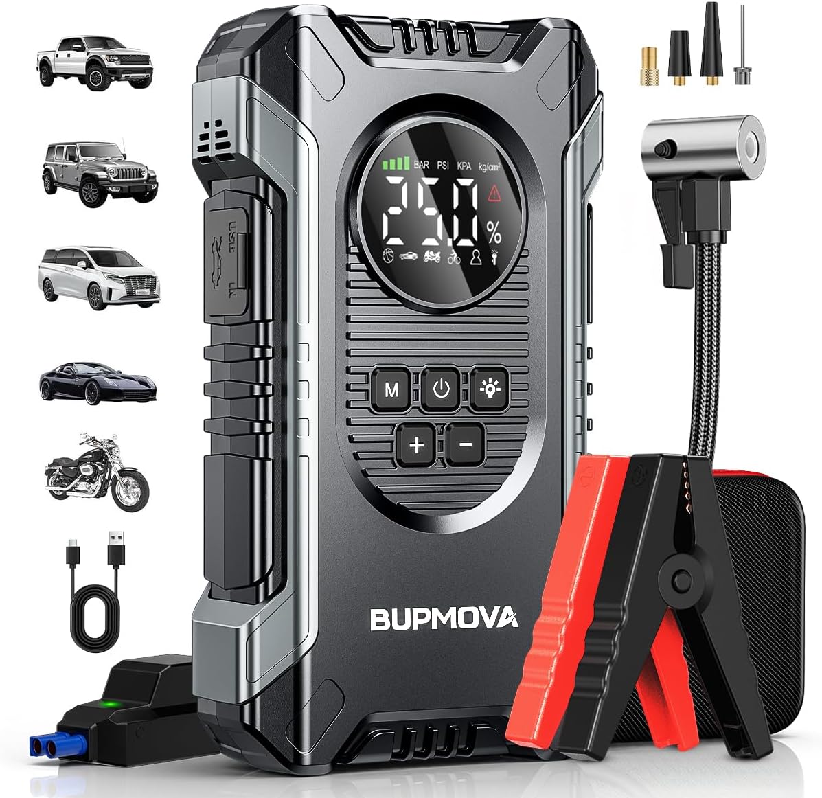 8000A Portable Car Battery Jump Starter with Air Compressor 150PSI
