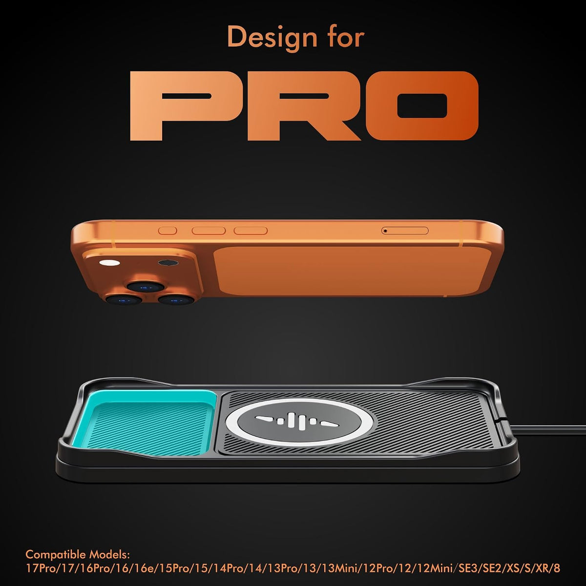 Wireless Car Charger Pad for iPhone 17/16/15/14/13/12 Pro & Samsung, Non Slip Wireless Charging Pad for Car Dashboard Console, USB A Phone Charger for Vehicle Commute Travel, Fits Small Phones
