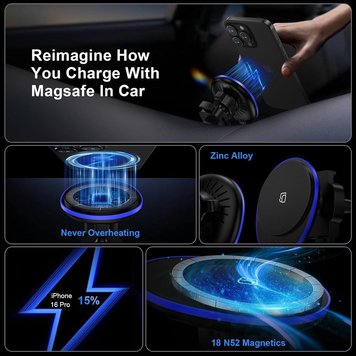 for Samsung Car Charger Wireless Car Mount Charger for Galaxy S26 Ultra S25
