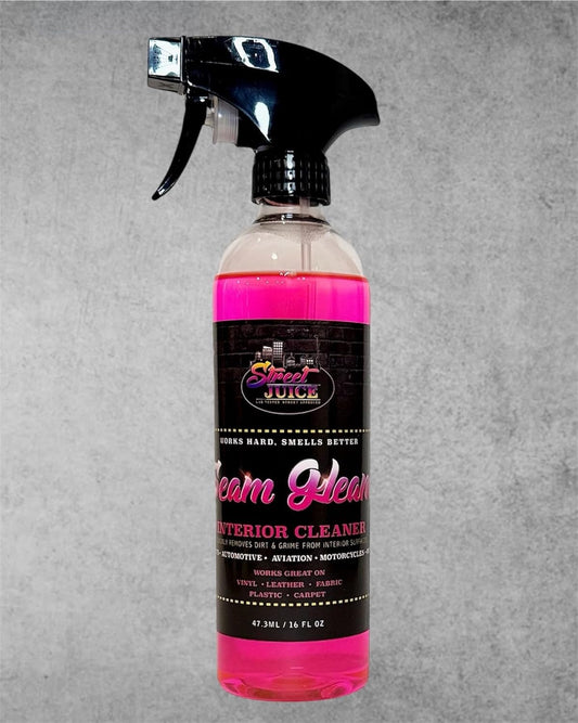 Seam Gleam SG-16 Street Juice Products Interior & Upholstery Cleaner Safe Leather, Vinyl, Plastics, Trim, Carpet, Fabric & More Car, Truck, Boat, Home 16 Fl Oz