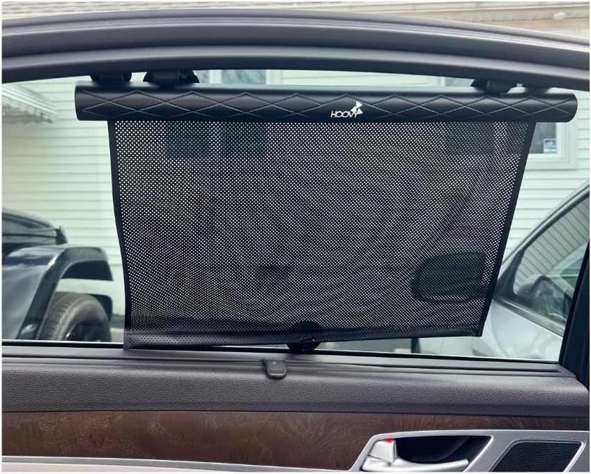 Hoovy My First Car Ride™ 3-in-1 Baby Car Essentials Bundle, Roller Sun Shades, Rear-Facing Mirror, and Seat Protector
