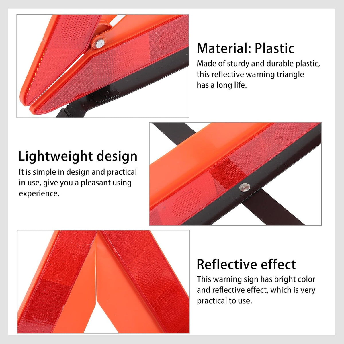 Holibanna Roadside Safety Reflective Warning Triangle Frame Reflector