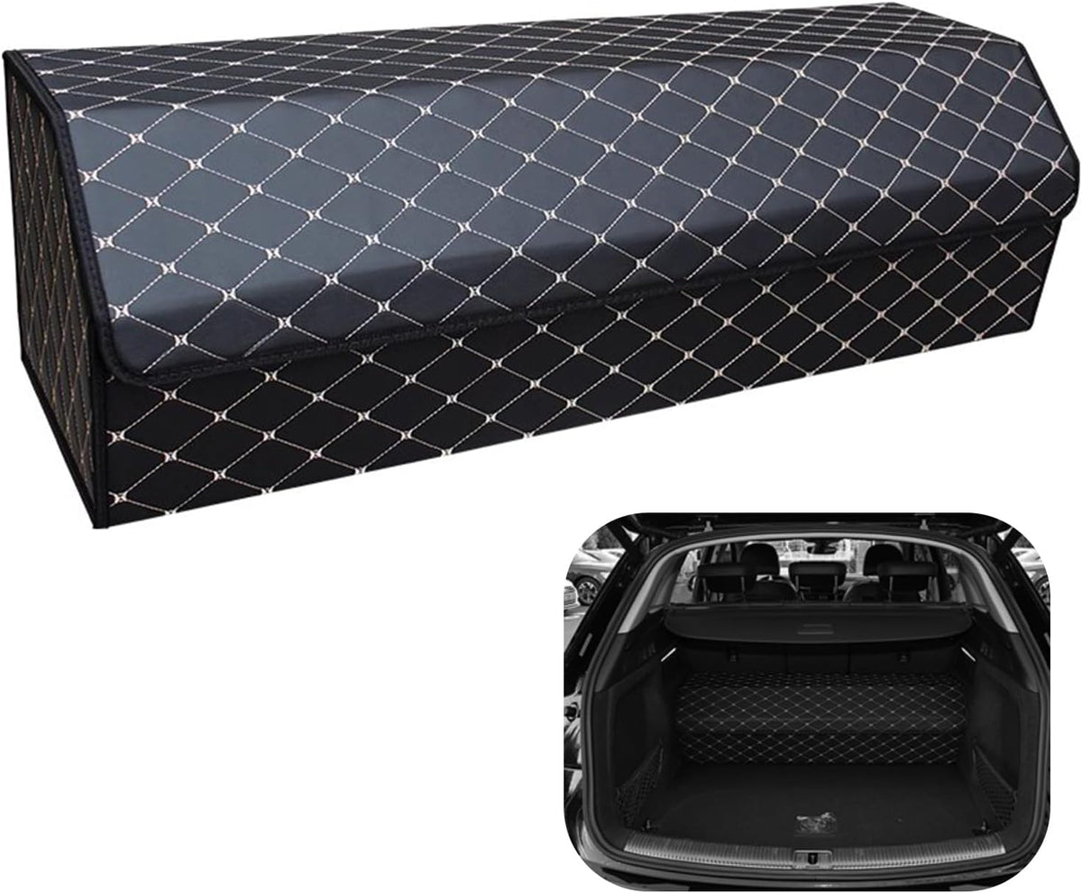 Car Trunk Organizer for Buick Enclave - Custom Fit,4-Layer Cover,Leather,Large Space Outdoor Trunk Organizer,All-Season Use for Buick Enclave 2008-2017