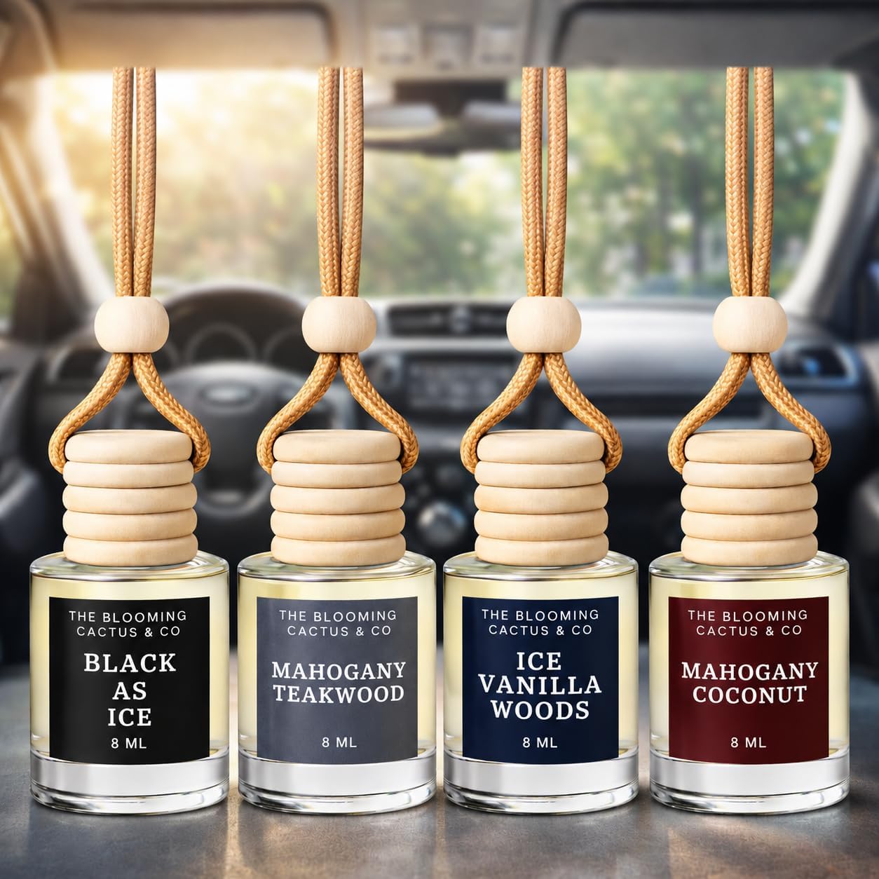 4 Pack Air fresheners | Long lasting car air fresheners, Hand-made in USA | Small room diffuser | Small Business Woman Owned. (8 ml Fresh & Earthy Pack Mix)