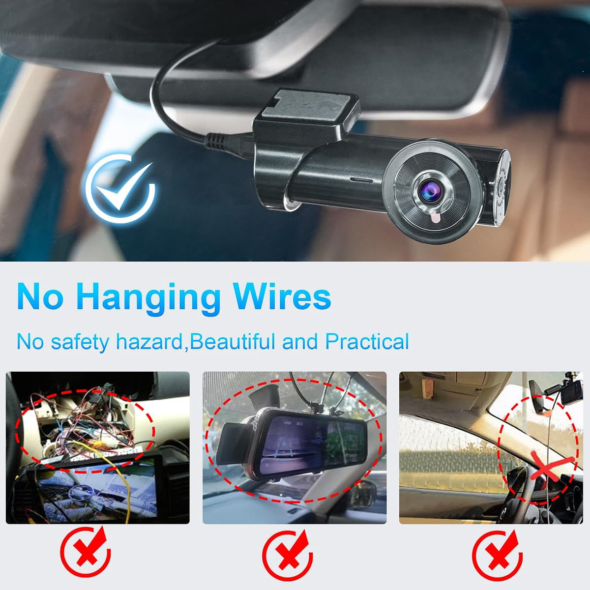 Mangoal Dashcam Power Adapter for Chrysler 10-Pin (Model A) for Jeep Ram Dodge Chrysler Grand Cherokee etc, Hide The Wires, Connect Rearview Mirror Plug (Hidden)