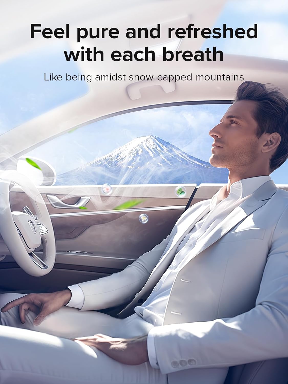 Ceeniu Smart Car Air Fresheners, Premium Scenic Fragrance Car Diffuser, Auto On/Off, Adjustable Intensity, Sandalwood Cologne & Cherry Blossom Lasts for 4 months, 2026 New CF8 Automotive Freshener